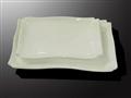 110- rectangle tangential angle red leaves plate.jpg 餐具; Qingdao Junhao Co.,LTD