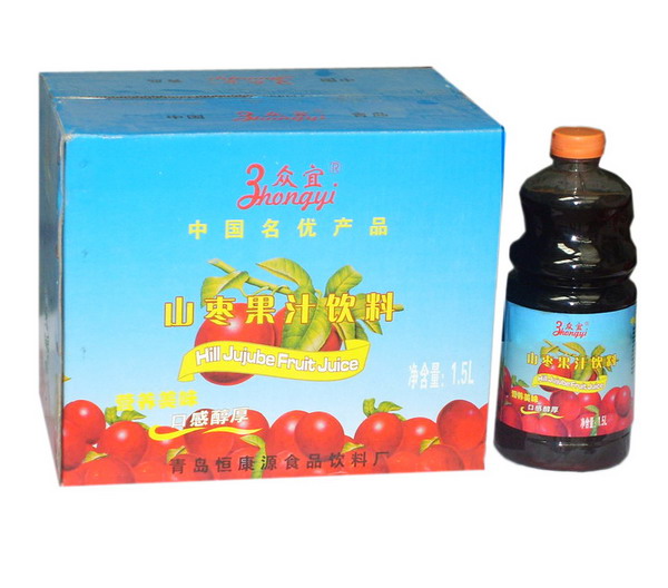 山枣果汁饮料 果汁;饮料;茶饮料;水饮料; 青岛恒康源食品饮料厂