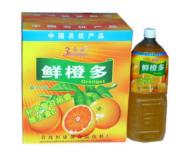 鲜橙多 果汁;饮料;茶饮料;水饮料; 青岛恒康源食品饮料厂
