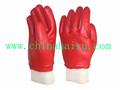 red PVC coated industrial protective gloves gloves;workglove;workshoes; Qingdao haixu International Co., Ltd
