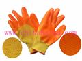 orange PVC coated PVC gloves gloves;workglove;workshoes; Qingdao haixu International Co., Ltd